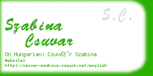 szabina csuvar business card